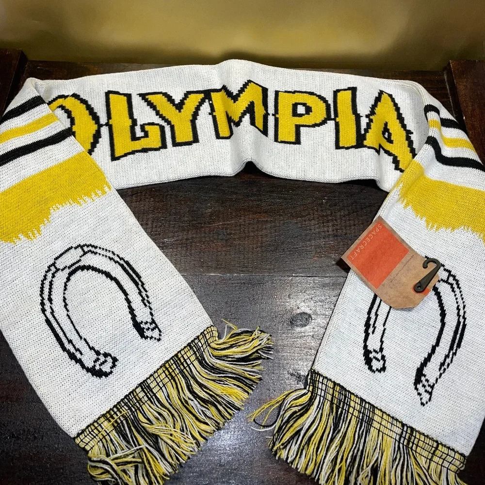 NEW Spacecraft Olympia Sports Scarf Black Yellow 28x6